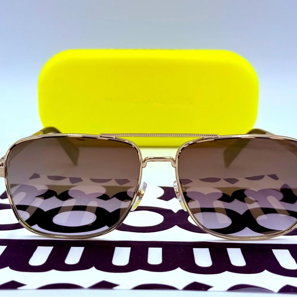 Marc Jacobs MARC 241/S Gold Fashion Aviator Sunglasses 59-15-145 J5G GOL